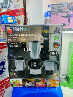 Hoffmans Electronics 3-in-1 Blender Dry Mill, Model Hm-2064