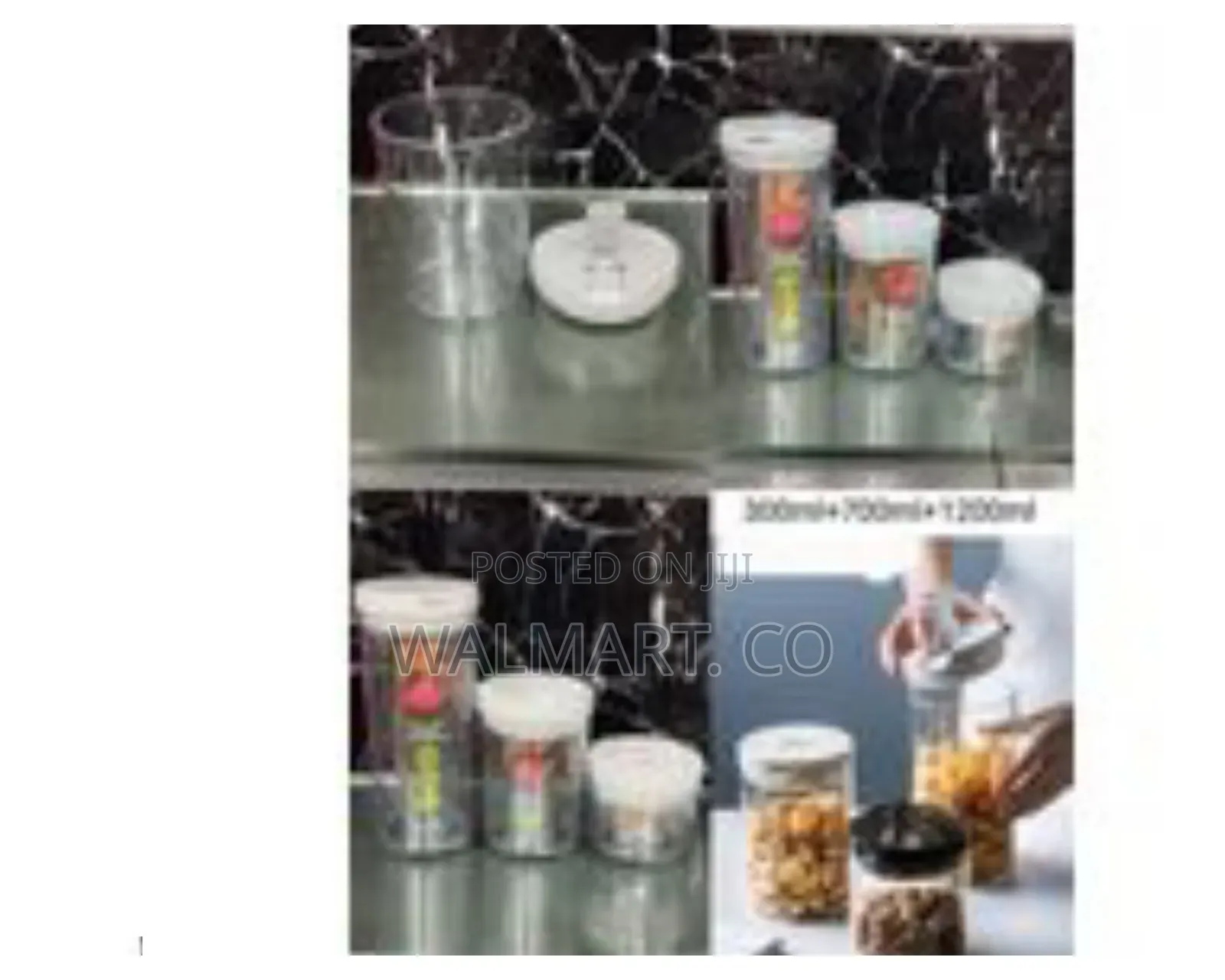 3 PCS Transparent Sealed Cans Storage Jars for Kitchen