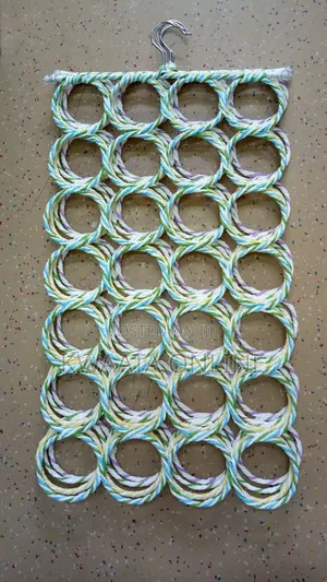 Folding Rope Hanger for Scarf, Belts, Shawls, Ties and More 28 Rings