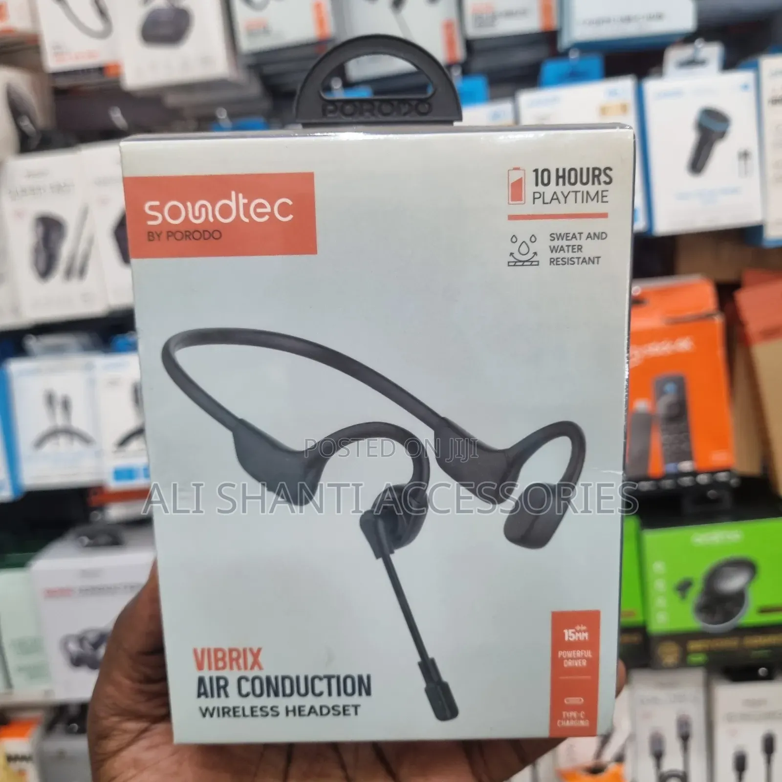 Porodo Vibrix Air Conduction Wireless Headset With Rotating Mic
