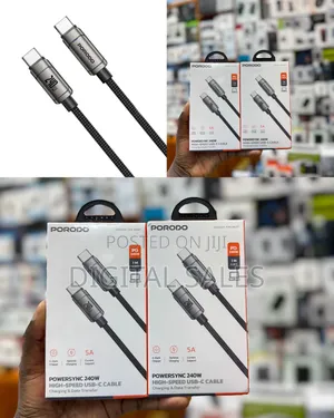 Porodo Powersync 240w High-Speed Usb-C to Usb-C Cable, 1m Cable Length