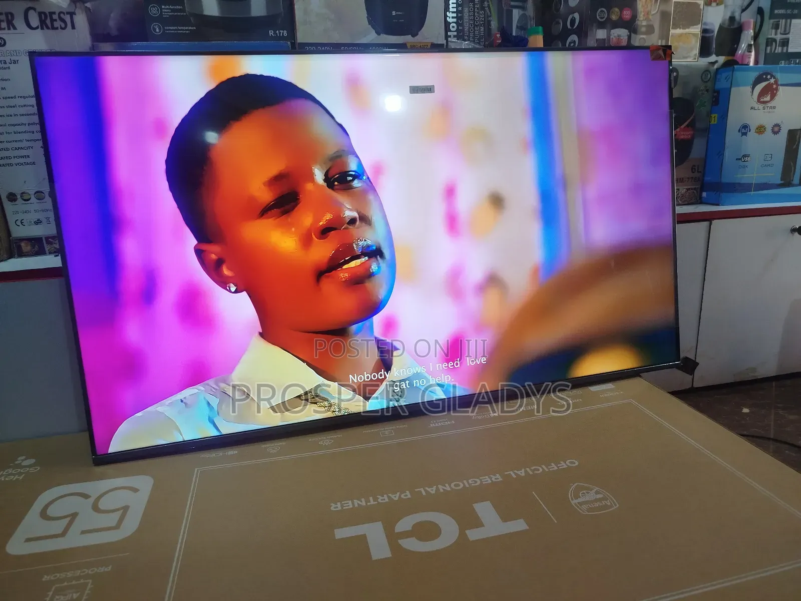 Qled TCL 55 Smart Android Digital Flat Screen Flameless.