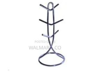 6 Cup Holder Stand Storage Organizer Silver