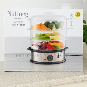 Uk Morrisons Nutmeg Home 3-tier Electric Stainless Steel Food Steamer