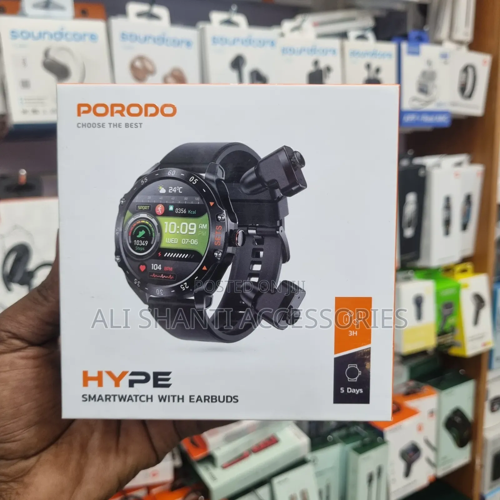 Porodo Hype Smart Watch With Earbuds