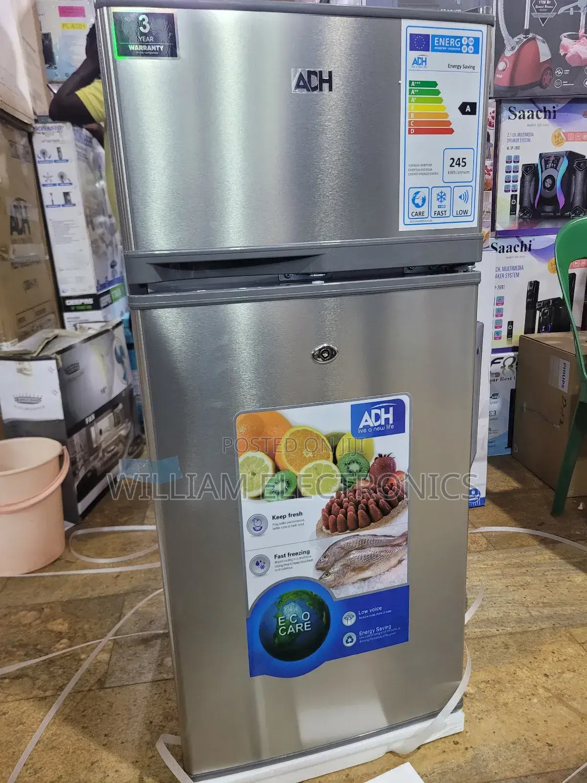 Adh 108l Double Door Refrigerator/Adh Double Door Fridge