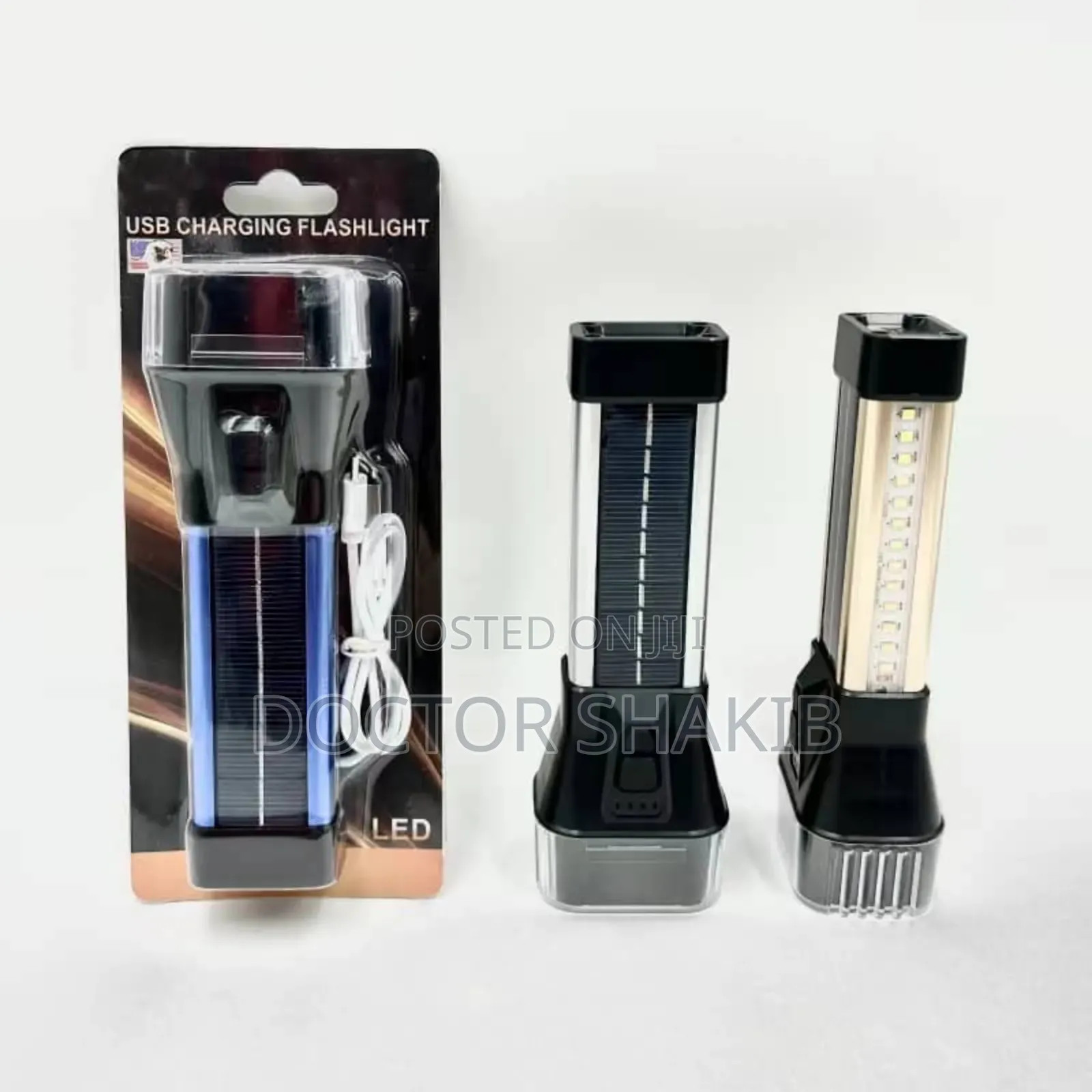 Solar-powered, Rechargeable Led Flashlight