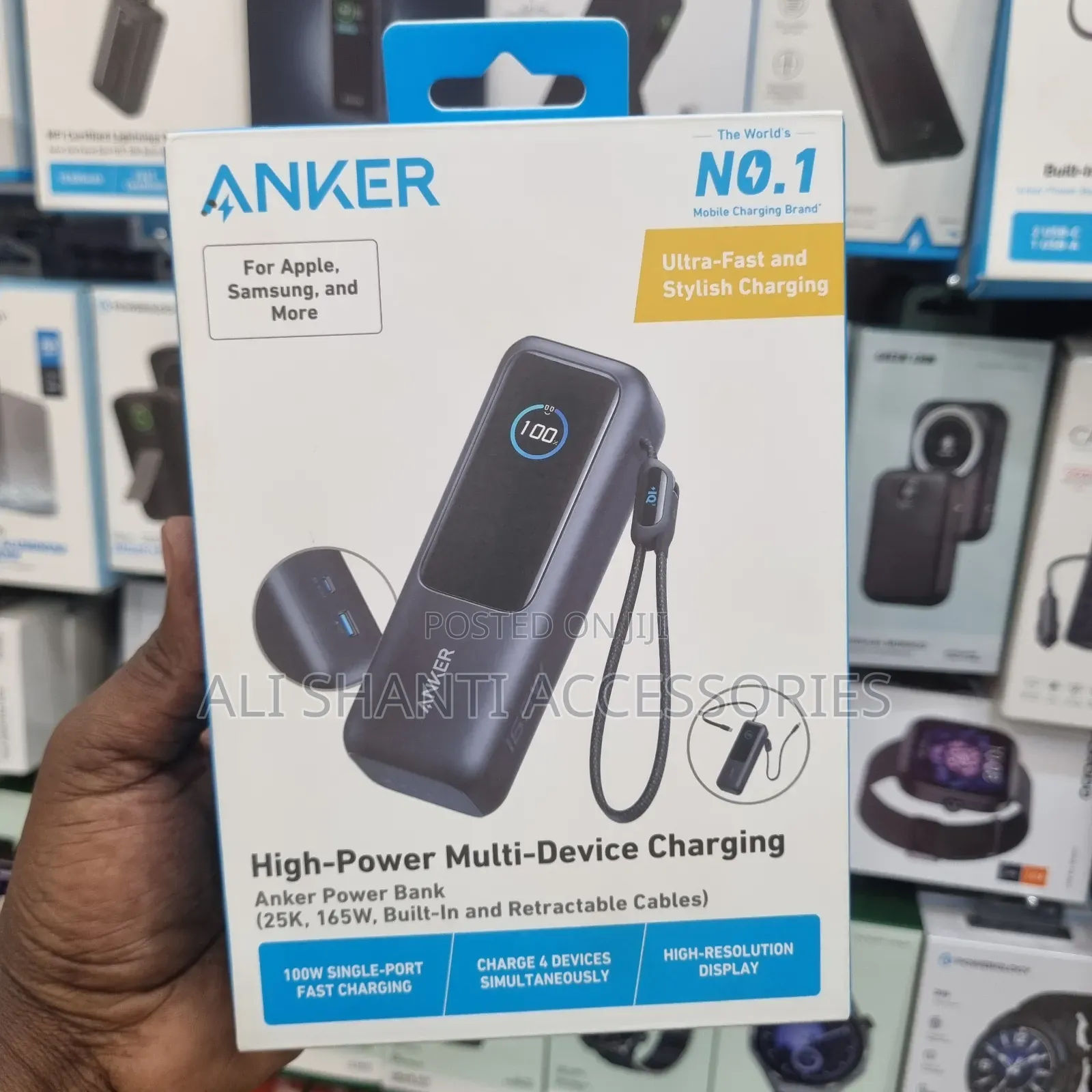 25000mah High-Power Multi-Device Charging Anker Power Bank 165w