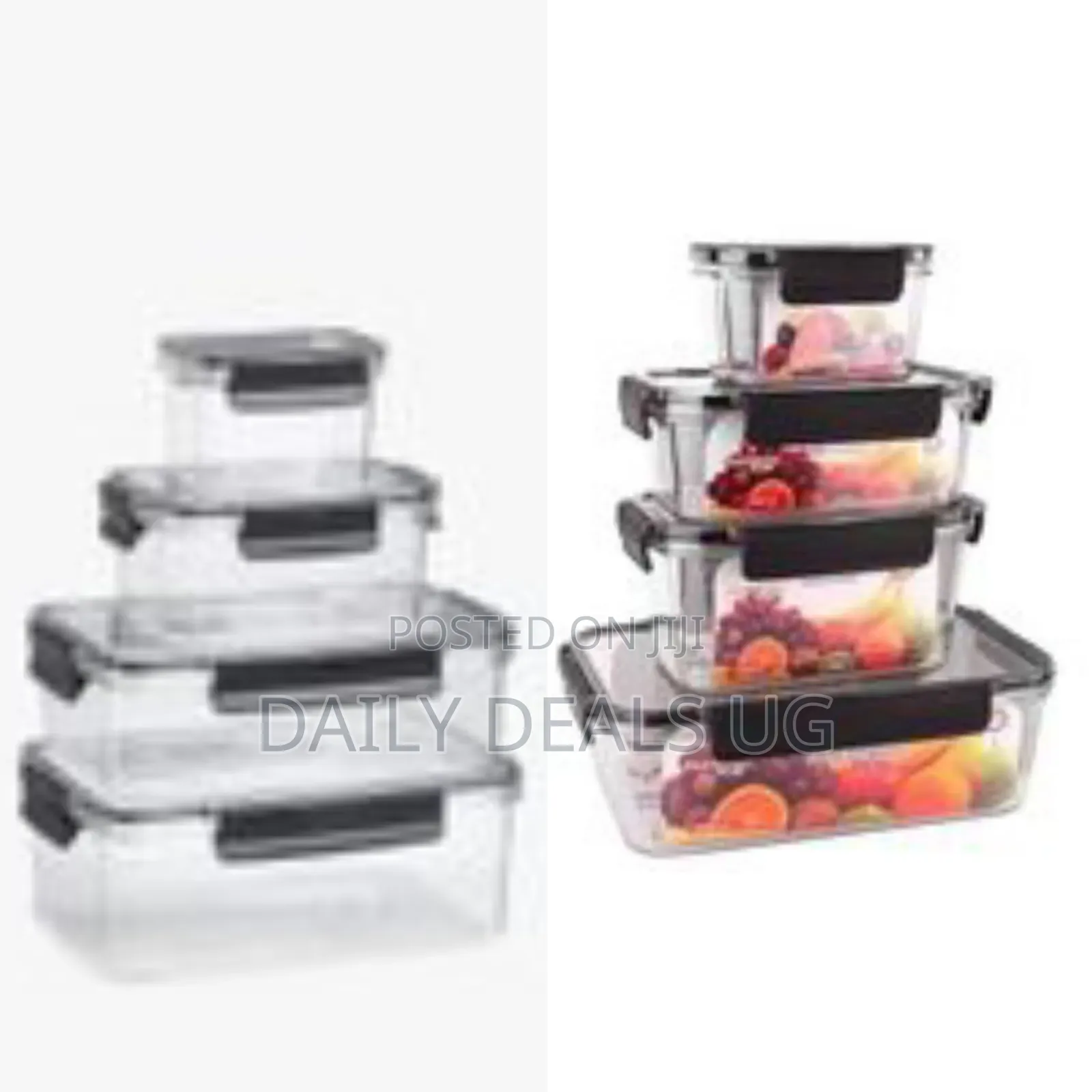 4-Piece Clear Acrylic Sealed Food Airtight Stackable Storage Container