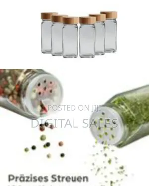 6 Pieces of Square Spice Jars Set With Bamboo Lids 12 X 120 Ml