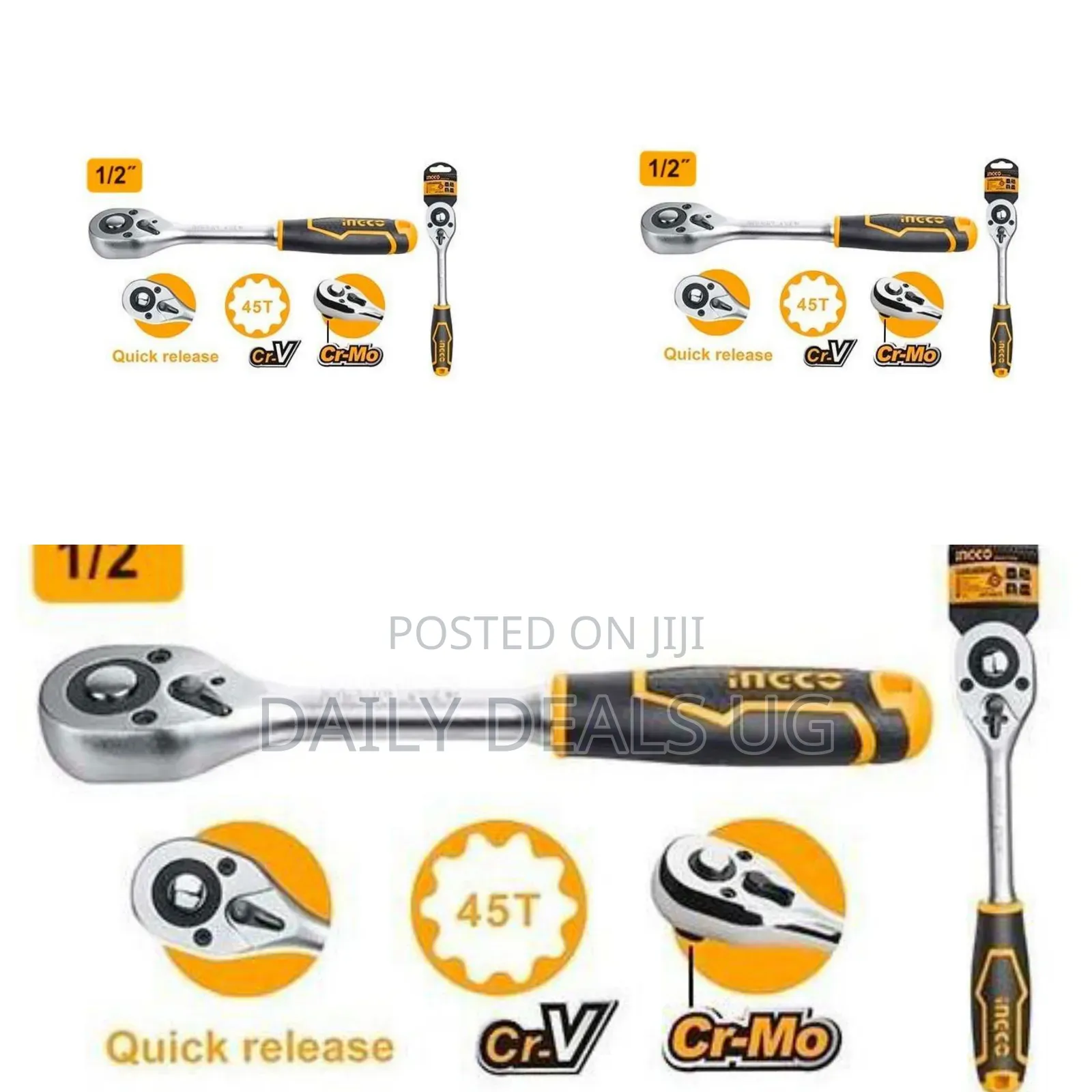 Ingco Hrth0812 - Ratchet Wrench - Orange