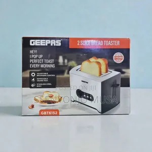 Geepas 2 Slice Bread Toaster Gbt6152 - Adjustable Browning