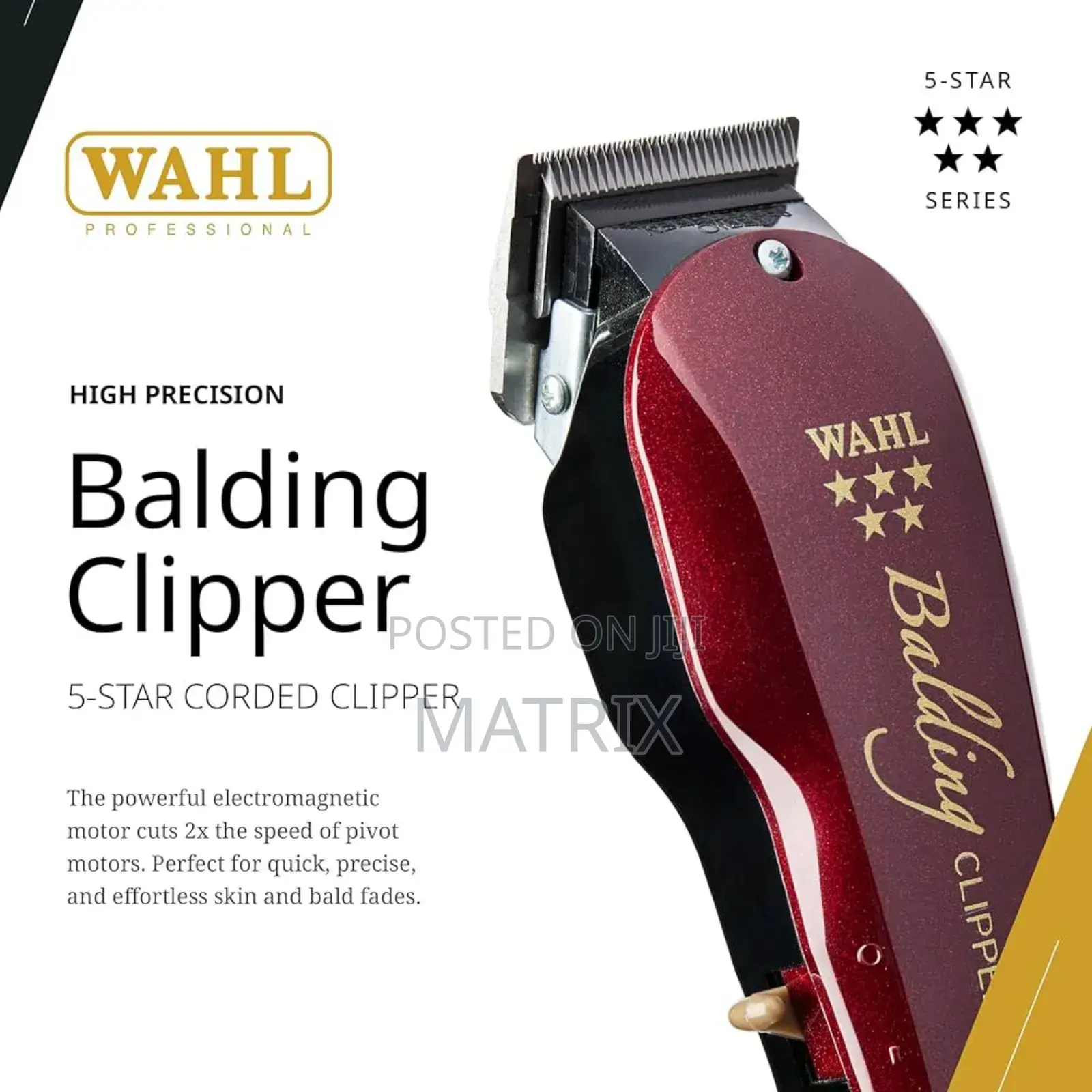 Wahl Professional 5 Star Balding Clipper, Corded V5000