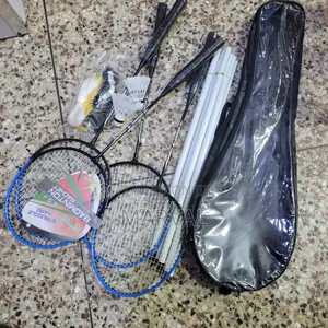 Portable Badminton Set With 4 Rackets, Net and Shuttle