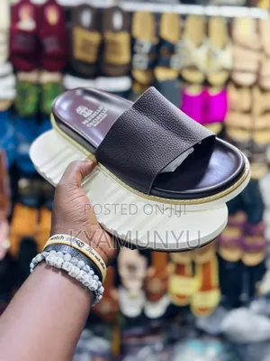 Brunello Cucinelli Leather Slide Sandals