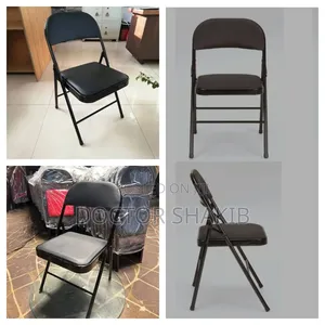 Black Frame Metallic Foldable Chair
