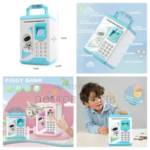 Kids Electronic Mini Atm Piggy Bank With Finger Print
