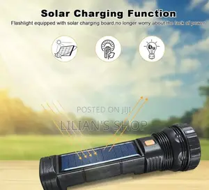 Solar-powered, Rechargeable Led Flashlight