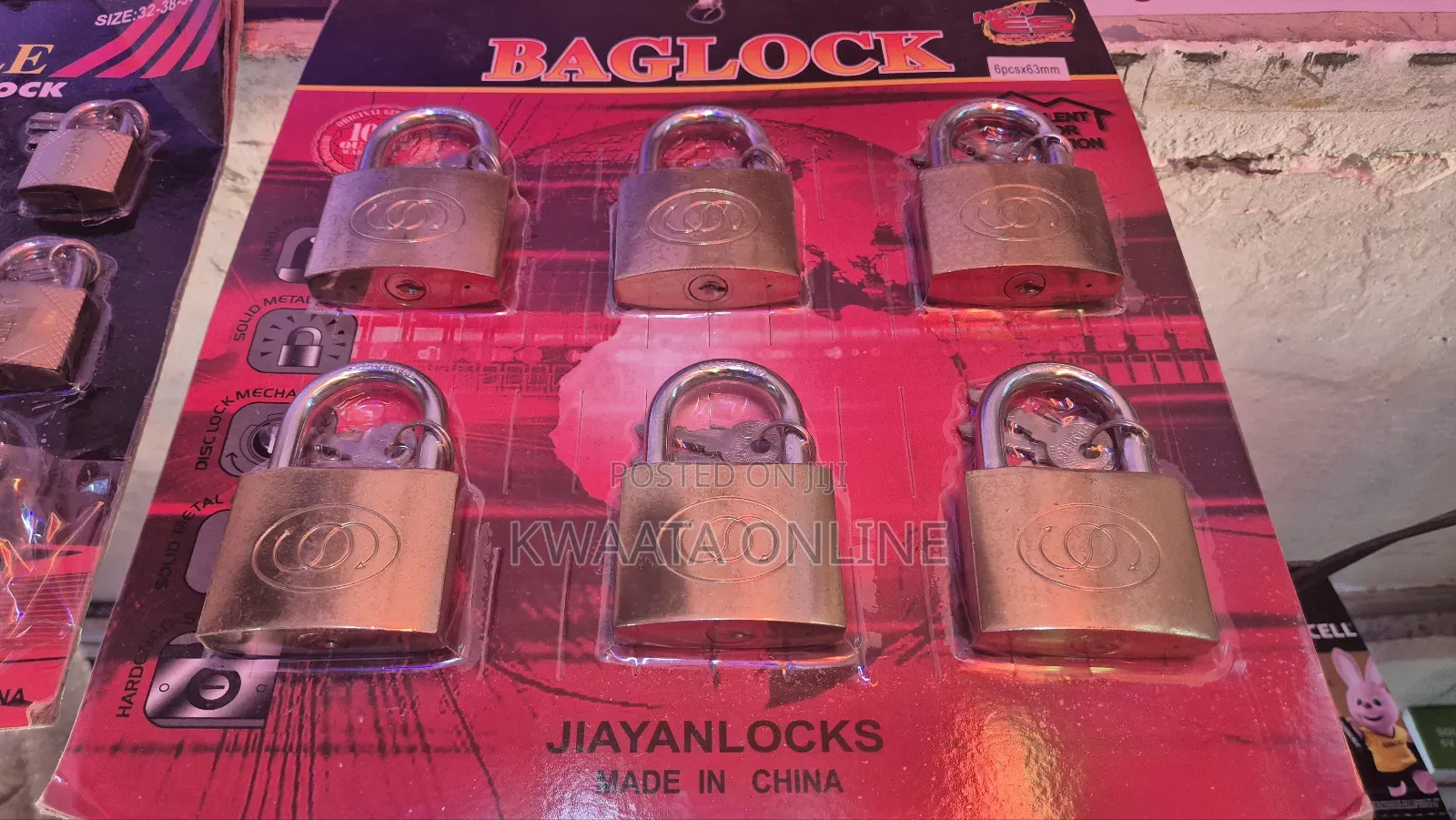 6 Piece Chart Multi Purpose Brass Padlock - 50mm