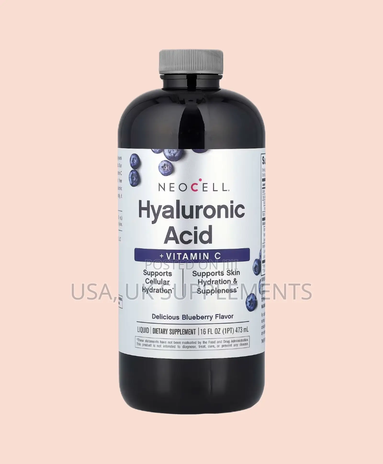 Neocell 50mg Liquid Hyaluronic Acid Plus Vitamin C 32servings