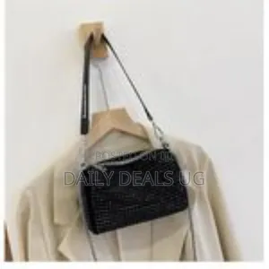 Women Studded Crystal Shoulder Bag-Silver Clutch Purse With Rivets