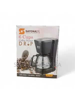 Sayona Drop Coffee Maker – 600w, 6-Cup, 0.75l, Anti-Drip, Keep Warm.