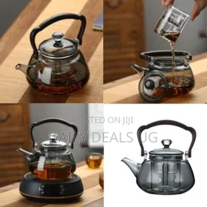 1 Litre Pottery Kettle for Stove Top Clear Decorate Gas