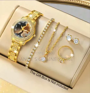 Elegant 6pcs Women's Jewelry and Watch Set -