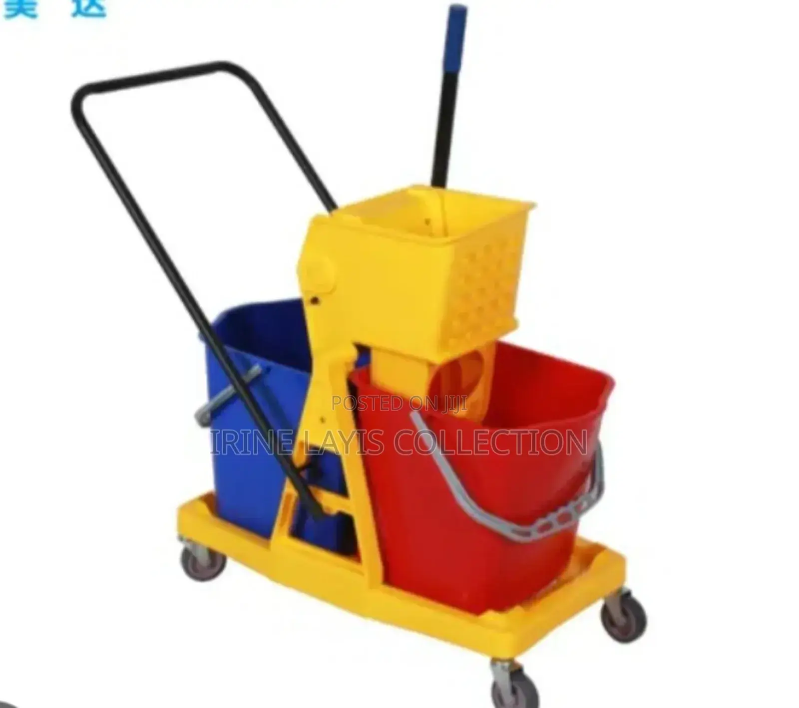 Commercial Double Bucket Mop Wringer Trolley.