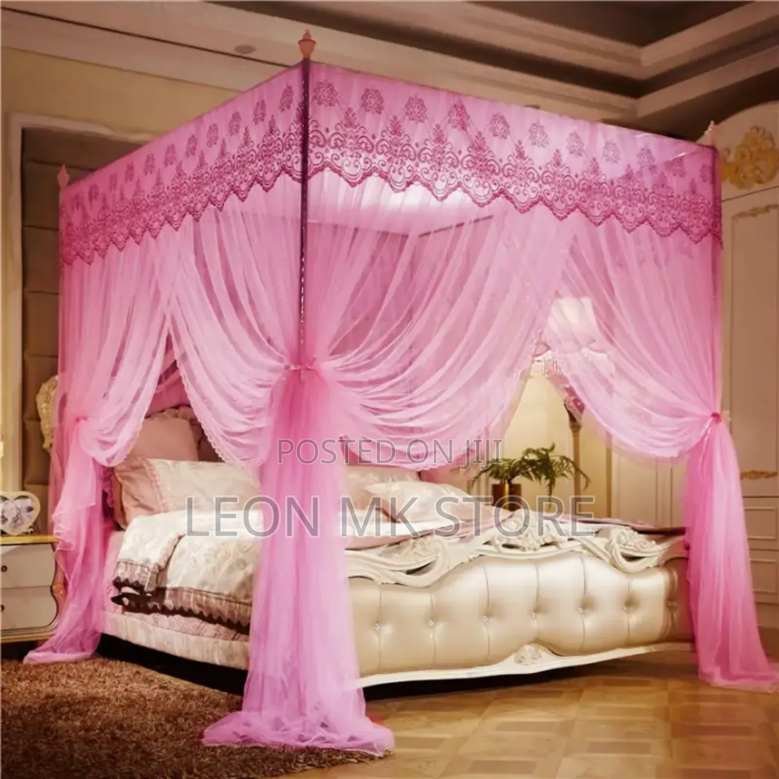 Pink 4stand Poles Mosquito Nets