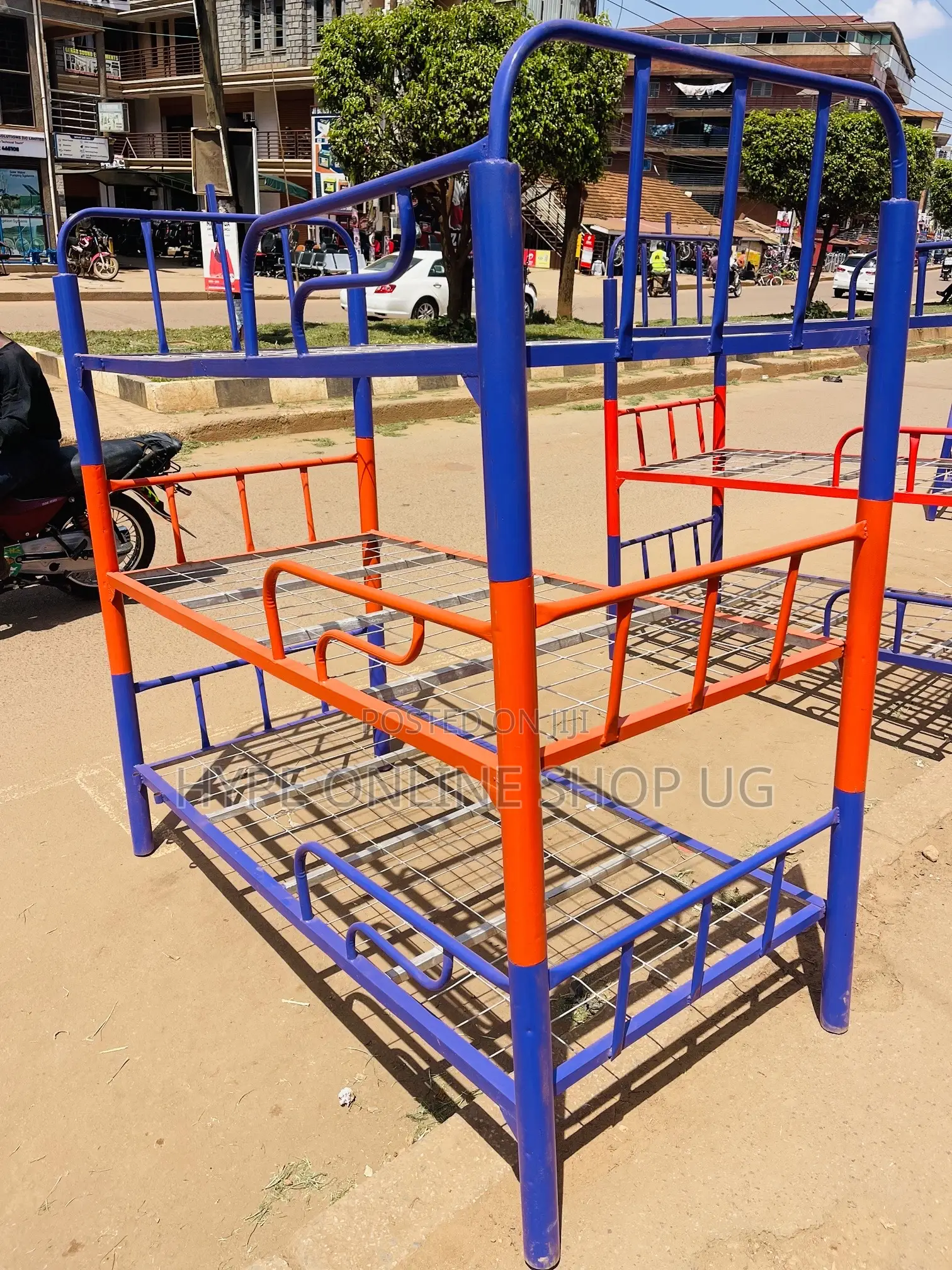 3by6,Purple and Orange Triple Decker Bed