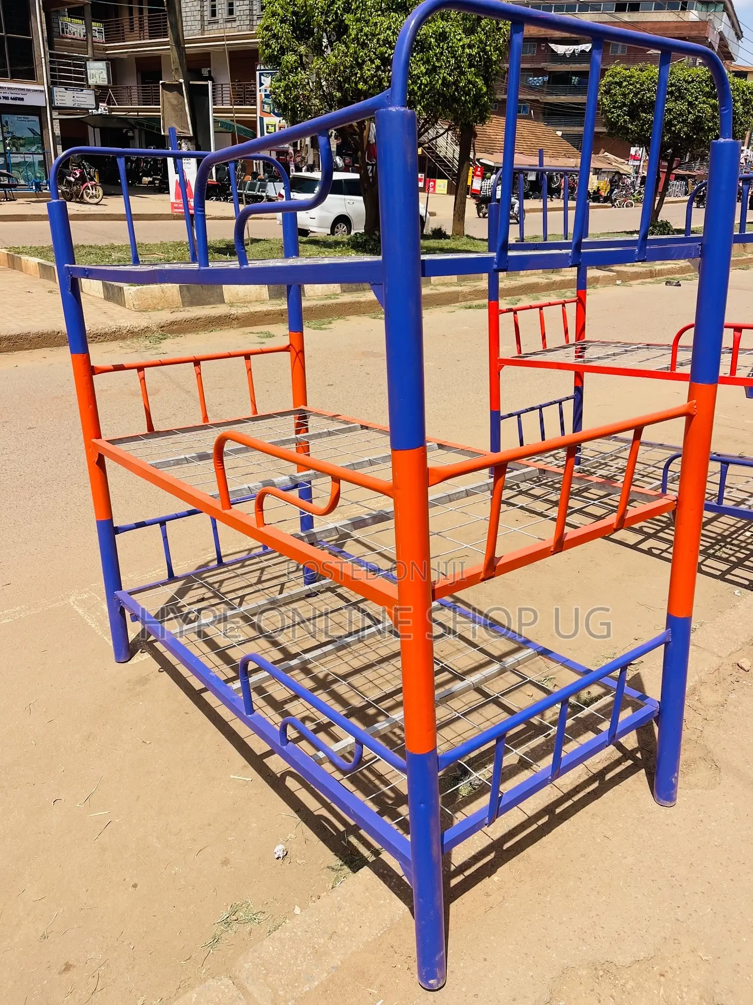 3by6,Purple and Orange Triple Decker Bed