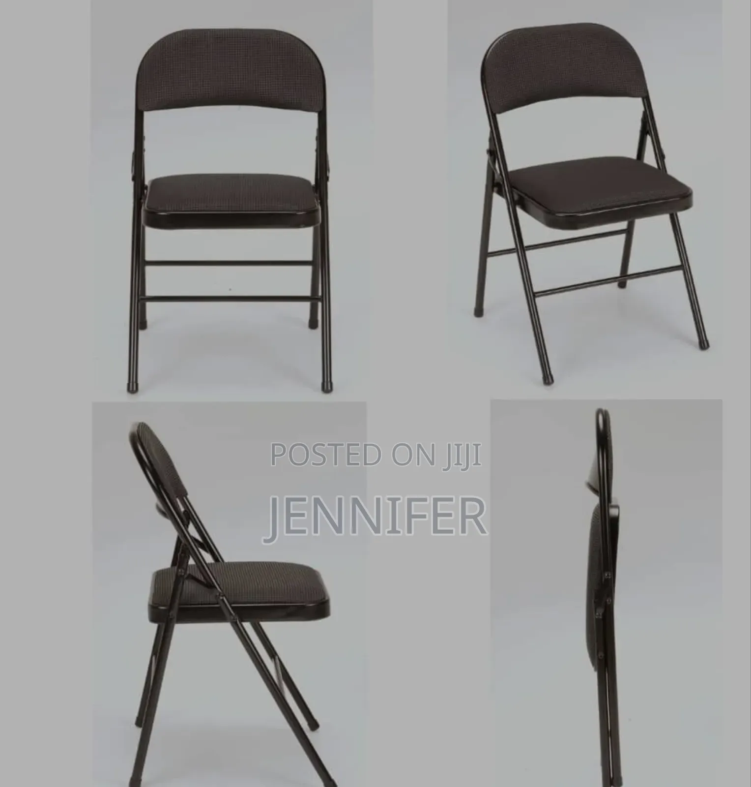Black Frame Metallic Foldable Chair
