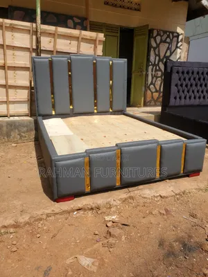Five by Six Gray Leather Bed