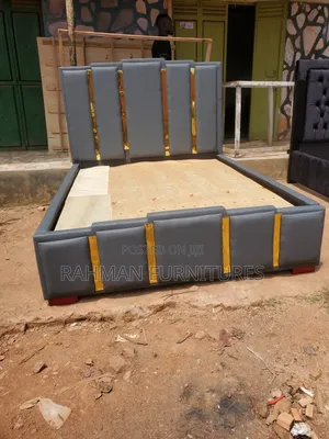 Five by Six Gray Leather Bed