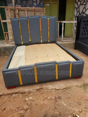 Five by Six Gray Leather Bed
