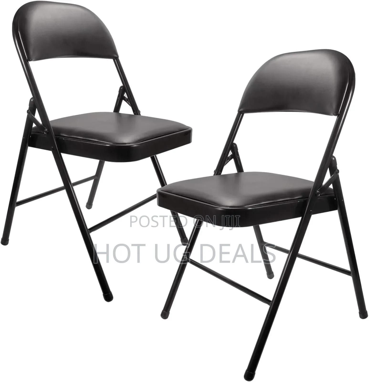 Foldable Metallic Chair- Black