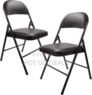 Foldable Metallic Chair- Black