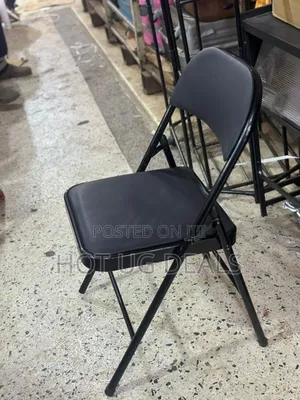 Foldable Metallic Chair- Black