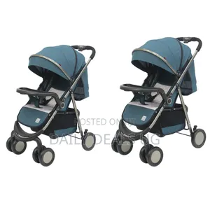 A Foldable Baby Stroller, T196 Model, in a Blue or Teal Color.