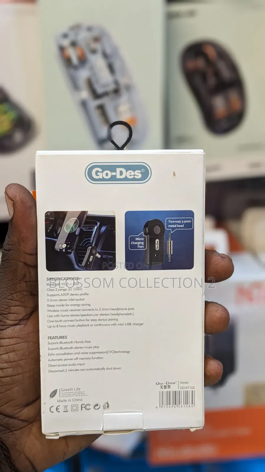 Go-Des Car Bluetooth Receiver 3.5m Interface
