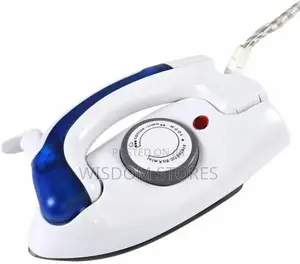 Foldable Travel Steam Iron, Variable Temperature Control, White Blue