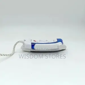 Foldable Travel Steam Iron, Variable Temperature Control, White Blue