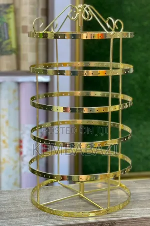 Gold-Toned Metal Rotating Earring Display Stand.