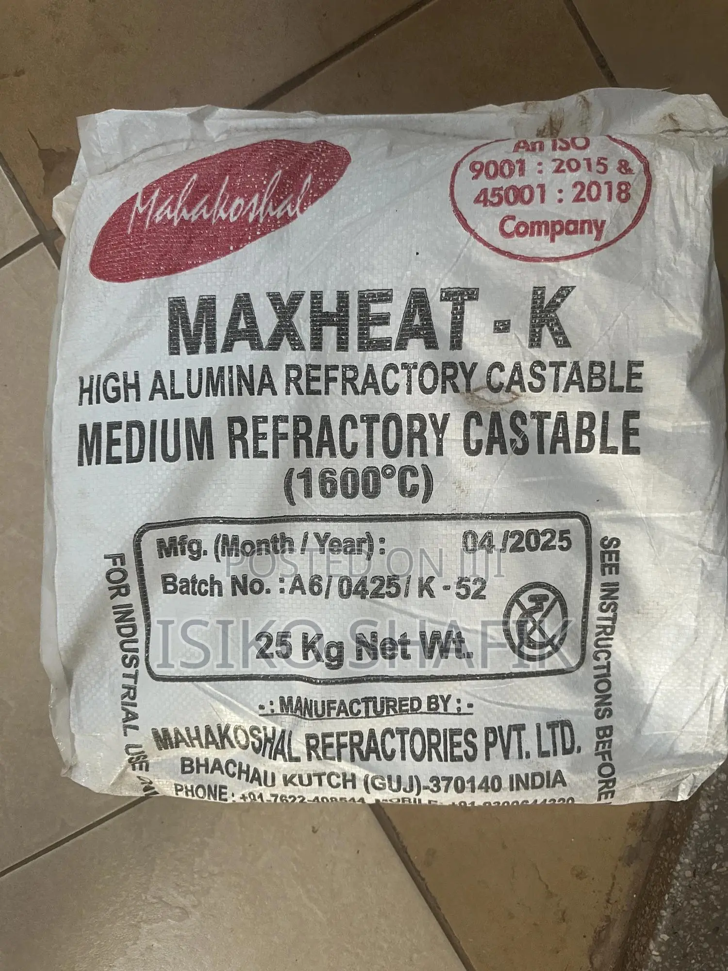 Refactory Fire Cement / Max Heat -K