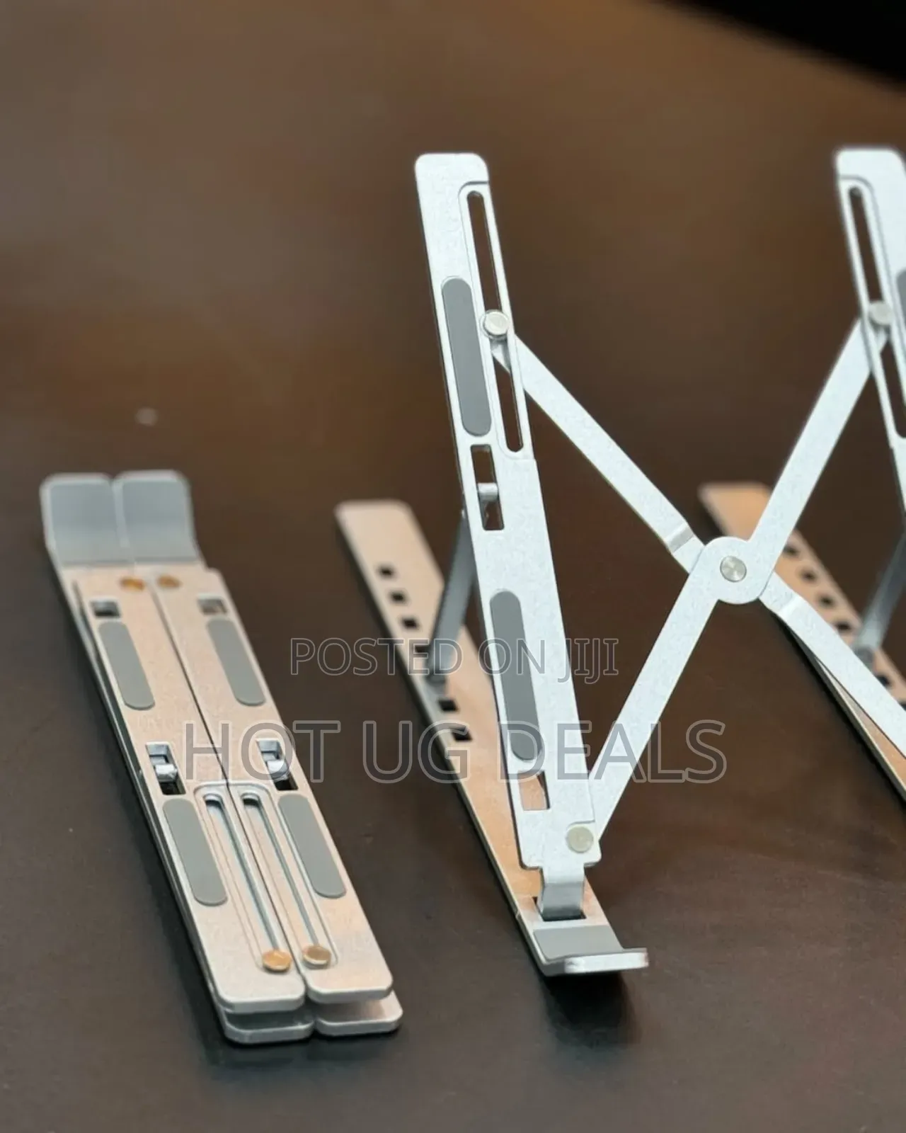Metallic Folding Laptop Stand _ Silver