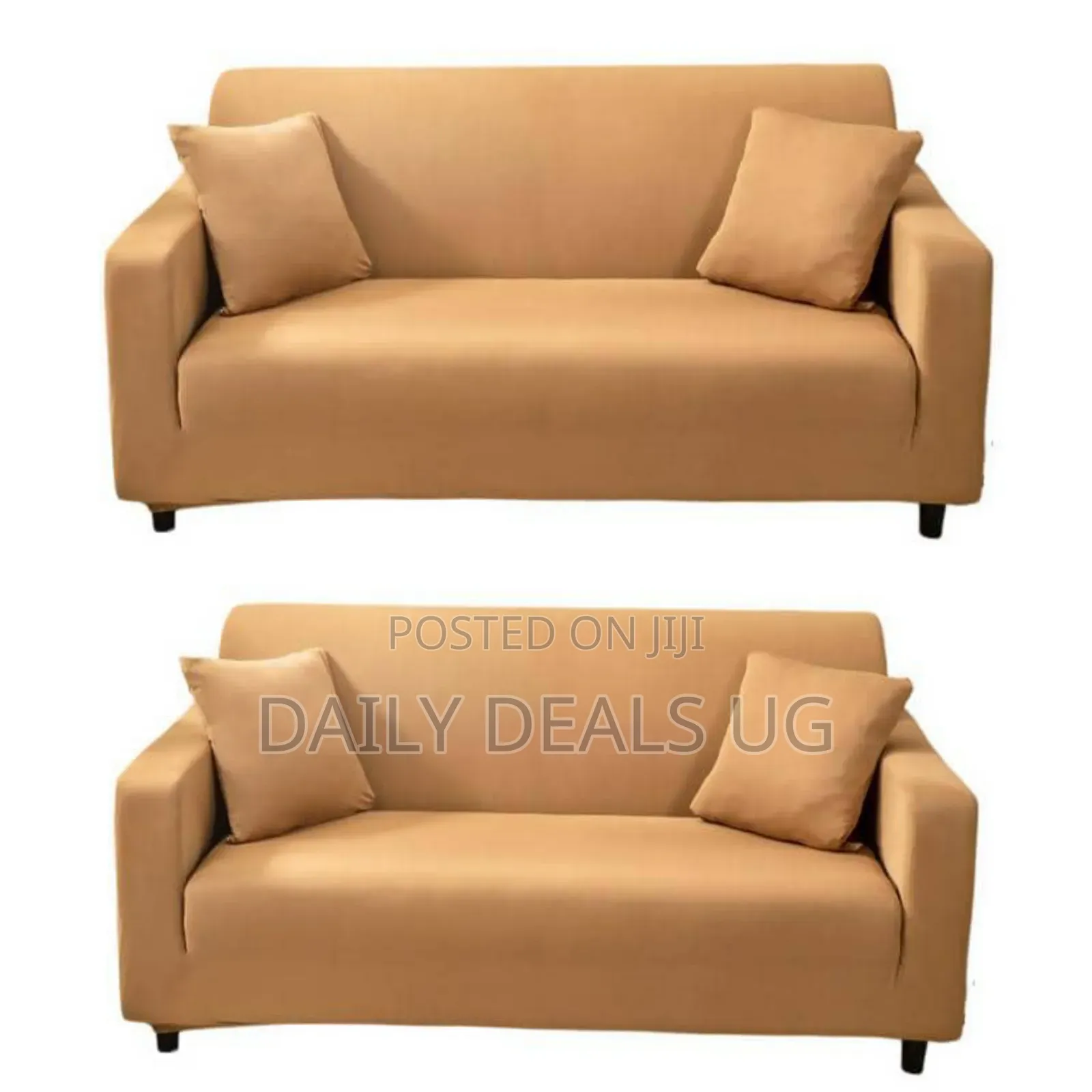 Anyhouz 2-Seater Sofa Cover in a Plain Caramel Style and Polyester