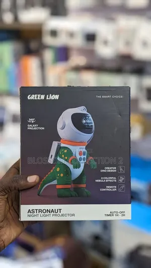 Green Lion Astronaut Night Light Projector