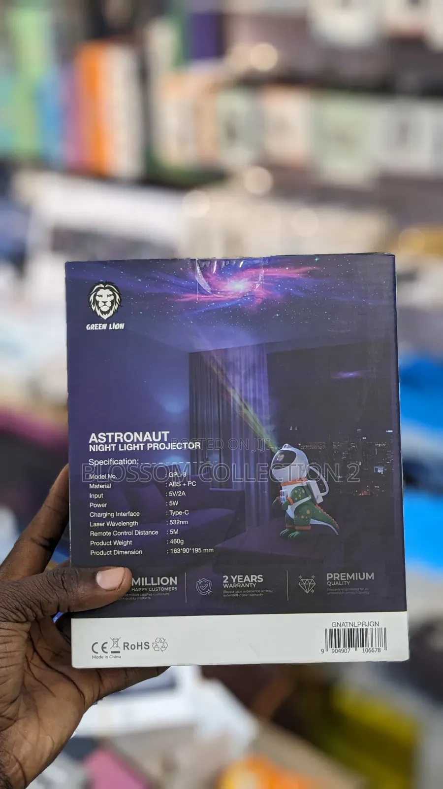 Green Lion Astronaut Night Light Projector