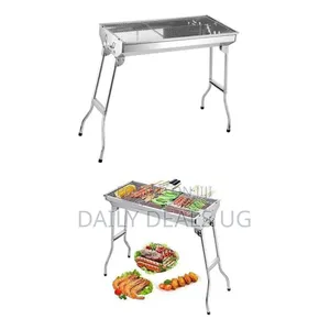 A Portable, Folding Stainless Steel Charcoal BBQ Grill